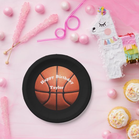 Benutzerdefinierter Basketballname Pappteller (Party)