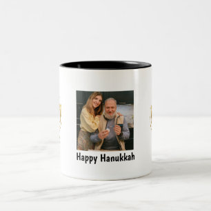 Benutzerdefinierter Becher - Frohes Chanukka Zweifarbige Tasse