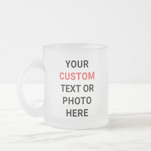 Benutzerdefinierter Becher | Text, Foto, Logo oder Mattglastasse (Links)