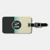 Benutzerdefinierter Beigraublauer Farbblock Gepäckanhänger (Vorderseite horizontal)