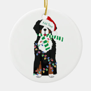Benutzerdefinierter Bernersennenhund zum Weihnacht Keramikornament