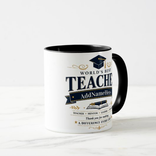 Benutzerdefinierter Beste-Lehrer-Geschenktasse Tasse (VorderseiteRechts)