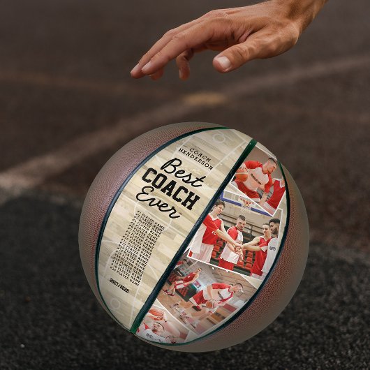 Benutzerdefinierter bester Coach je Foto Keepake Basketball