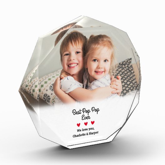 Benutzerdefinierter bester Pop Pop je bewahren Fotoblock (Links)