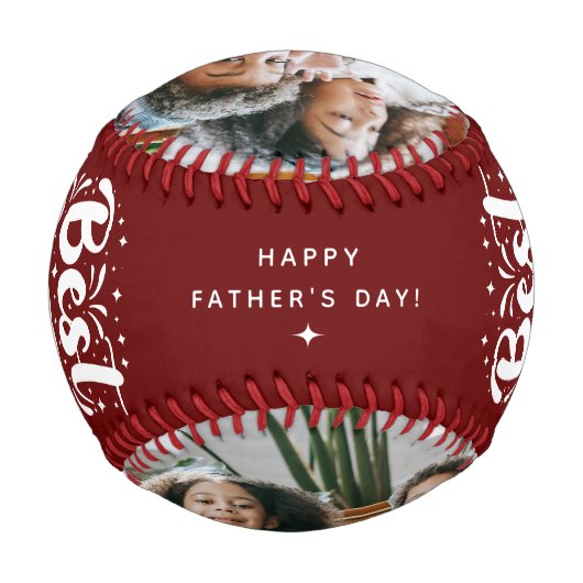 Benutzerdefinierter bester Vater je 2 Foto - Keepa Baseball (Rückseite)