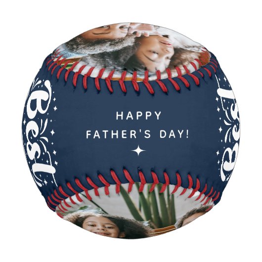 Benutzerdefinierter bester Vater je 2 Foto - Keepa Baseball (Rückseite)