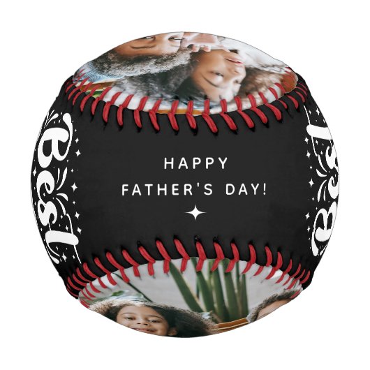 Benutzerdefinierter bester Vater je 2 Foto - Keepa Baseball (Rückseite)