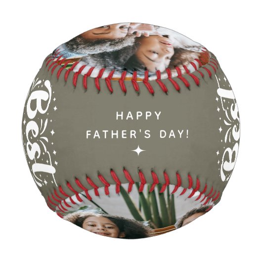 Benutzerdefinierter bester Vater je 2 Foto - Keepa Baseball (Rückseite)