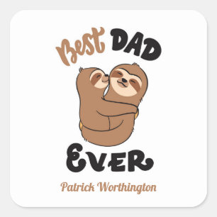 Benutzerdefinierter bester Vater je Niedlicher Fau Quadratischer Aufkleber