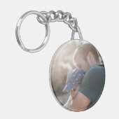 Benutzerdefinierter bester Vater je zweiseitige Sc Schlüsselanhänger (Vorderseite links)