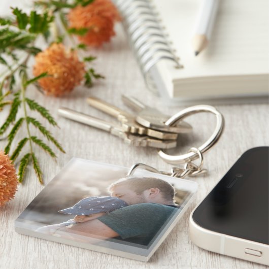 Benutzerdefinierter bester Vater je zweiseitige Sc Schlüsselanhänger (Vorderseite rechts)