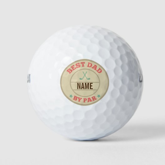 Benutzerdefinierter bester Vater nach Par Retro Golfball (Vorderseite)