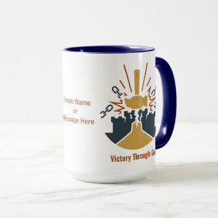 Benutzerdefinierter Bibelvers - Mächtig durch Gott Tasse