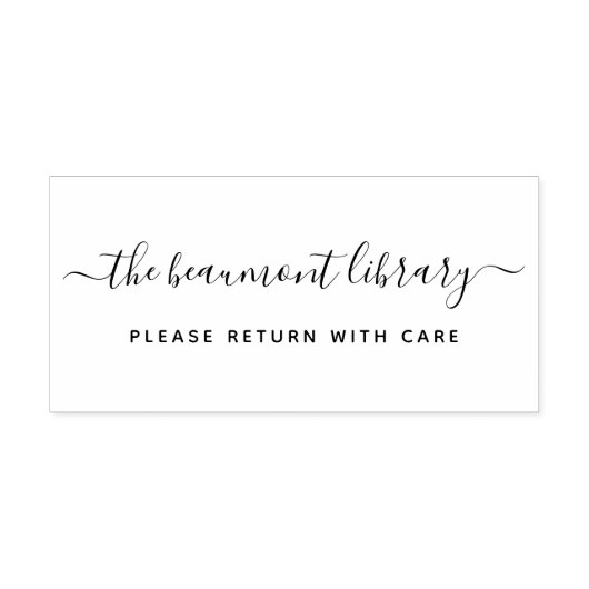 Benutzerdefinierter Bibliotheksname Moderne Bitte Gummistempel (Prägung)