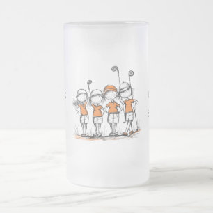 Benutzerdefinierter Bierkrug für Damen-Golf-Liga Mattglas Bierglas