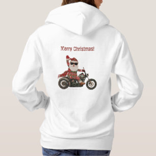 Benutzerdefinierter Biker-Weihnachtsmann Retro-Wei Hoodie