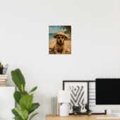 Benutzerdefinierter Bild- und Text-Retro-Strandpos Poster (Heimbüro)