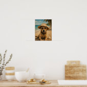 Benutzerdefinierter Bild- und Text-Retro-Strandpos Poster (Küche)
