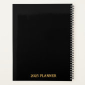 Benutzerdefinierter Bild- und Textplaner Schwarzes Planer (Rückseite)