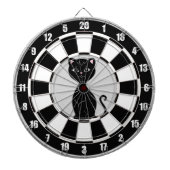 Benutzerdefinierter Black Cat-Cartoon auf Schwarz Dartscheibe (vorne)