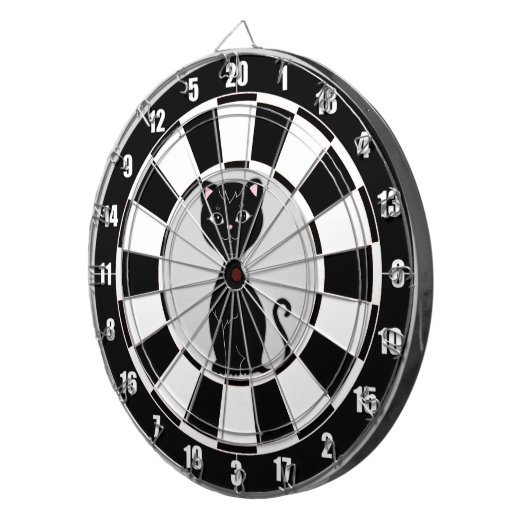 Benutzerdefinierter Black Cat-Cartoon auf Schwarz Dartscheibe (Vorderseite rechts)