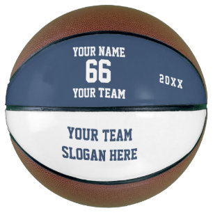 Benutzerdefinierter blauer Basketball mit Name, Nu