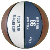 Benutzerdefinierter blauer Basketball mit Name, Nu (Vertikal)
