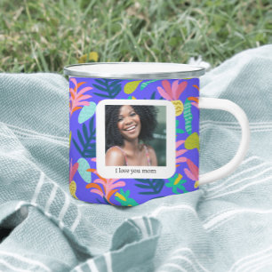 Benutzerdefinierter blauer Blumen-Mutterliebe-Bech Kaffeetasse