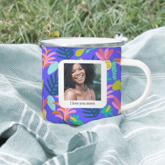 Benutzerdefinierter blauer Blumen-Mutterliebe-Bech Kaffeetasse