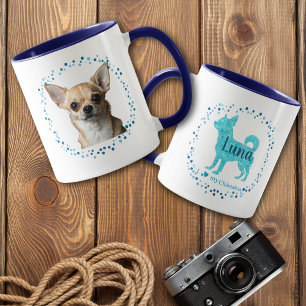 Benutzerdefinierter blauer Chihuahua-Becher Foto P Tasse