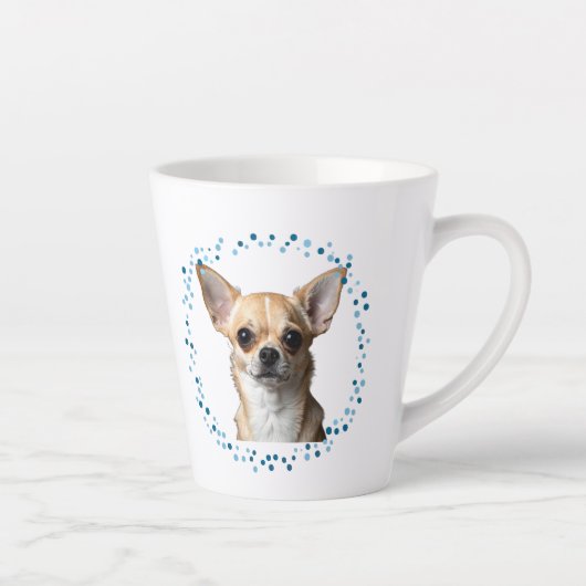 Benutzerdefinierter blauer Chihuahua-Becher mit Fo Milchtasse (Rechts)