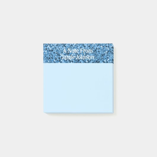 Benutzerdefinierter blauer Glitzer Glitzern hellbl Post-it Klebezettel (Vorderseite)