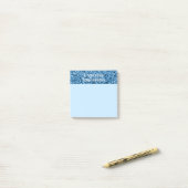 Benutzerdefinierter blauer Glitzer Glitzern hellbl Post-it Klebezettel (Auf Schreibtisch)