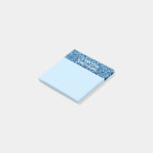 Benutzerdefinierter blauer Glitzer Glitzern hellbl Post-it Klebezettel (angewinkelt)