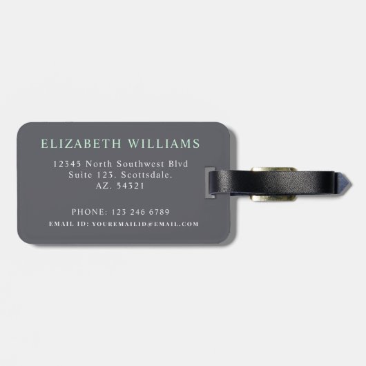 Benutzerdefinierter blauer Grauer PInk-roter Farbb Gepäckanhänger (Rückseite horizontal)