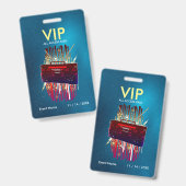Benutzerdefinierter blauer Stern-Gradient-VIP-Pass Ausweis (Vorder- & Rückseite)