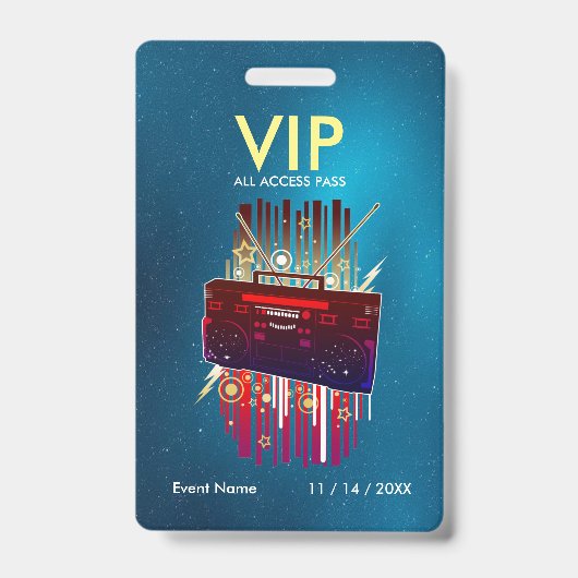 Benutzerdefinierter blauer Stern-Gradient-VIP-Pass Ausweis (Vorderseite)