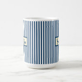 Benutzerdefinierter blaugestreifter Becher als Ges Kaffeetasse (Mittel)