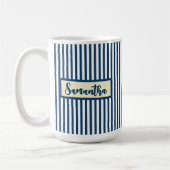 Benutzerdefinierter blaugestreifter Becher als Ges Kaffeetasse (Links)