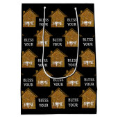 Benutzerdefinierter BLESS IHRES ZUHAUSE-Realtor-Cl Mittlere Geschenktüte (Rückseite)
