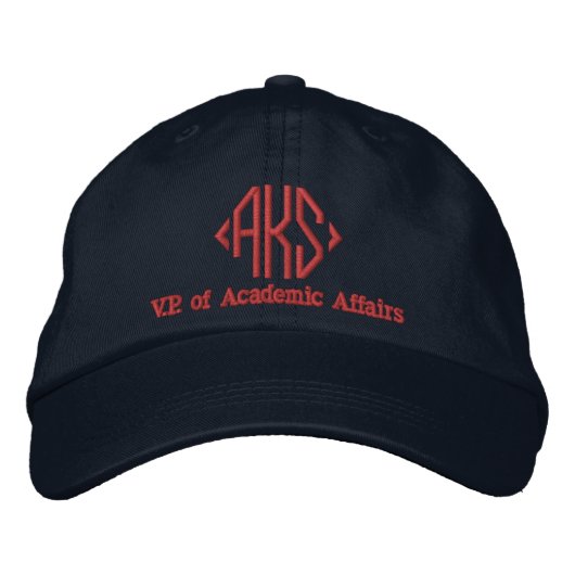 Benutzerdefinierter Block-Monogramm-Job-Titel Bestickte Baseballkappe (Vorderseite)