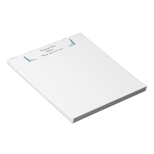 Benutzerdefinierter Blue Corner Business Notepad Notizblock (angewinkelt)