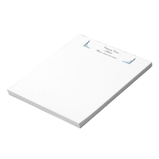 Benutzerdefinierter Blue Corner Business Notepad Notizblock (Rotiert)