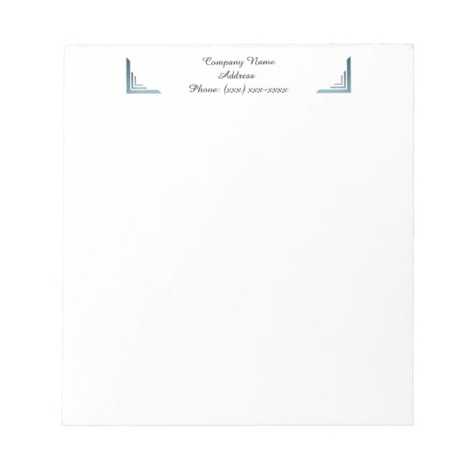 Benutzerdefinierter Blue Corner Business Notepad Notizblock (Vorderseite)