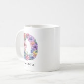 Benutzerdefinierter Blumenalphabet-Becher, Geschen Kaffeetasse (Vorderseite Links)