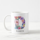 Benutzerdefinierter Blumenalphabet-Becher, Geschen Kaffeetasse (Links)