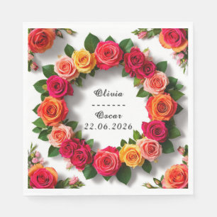 Benutzerdefinierter Blumenkranz für Hochzeitstisch Serviette