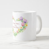 Benutzerdefinierter Blumiger Herz Muttertagsbecher Jumbo-Tasse (Vorderseite Rechts)