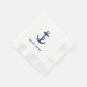 Benutzerdefinierter Bootname Anker Kreuzfahrt Serviette (Ecke)
