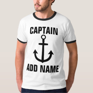 Benutzerdefinierter Bootsführer Name Anchor T-Shir T-Shirt